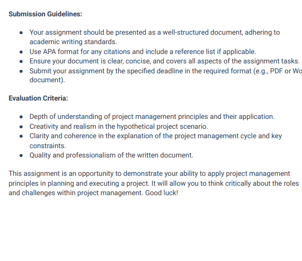 enhance your understanding of project management by applying its principles to a