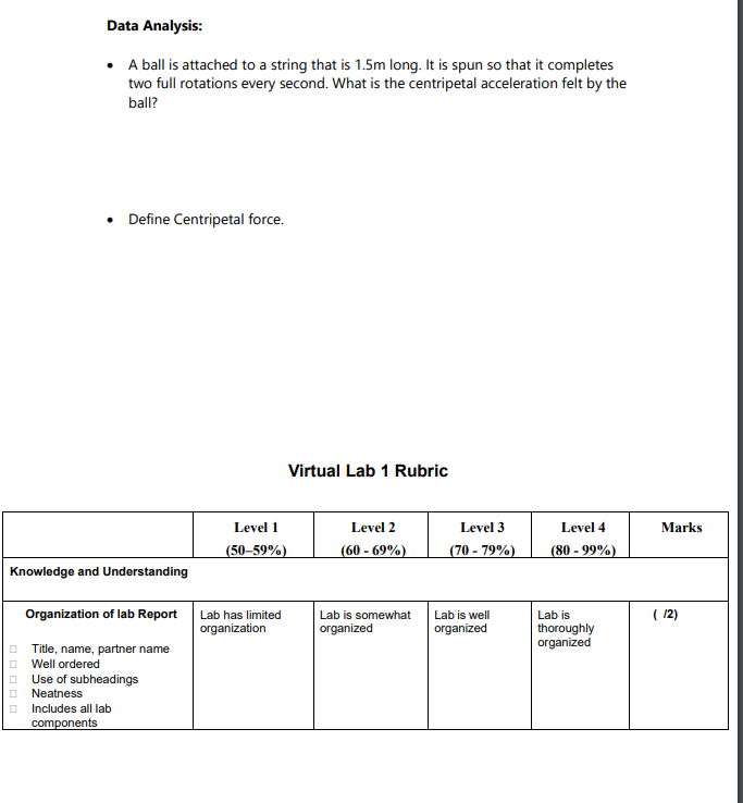 object {e_g. using video analysis of an amusement park ride, measuring the