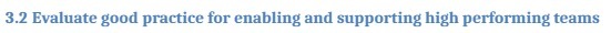 3.2 Evaluate good practice for enabling and supporting high performing teams