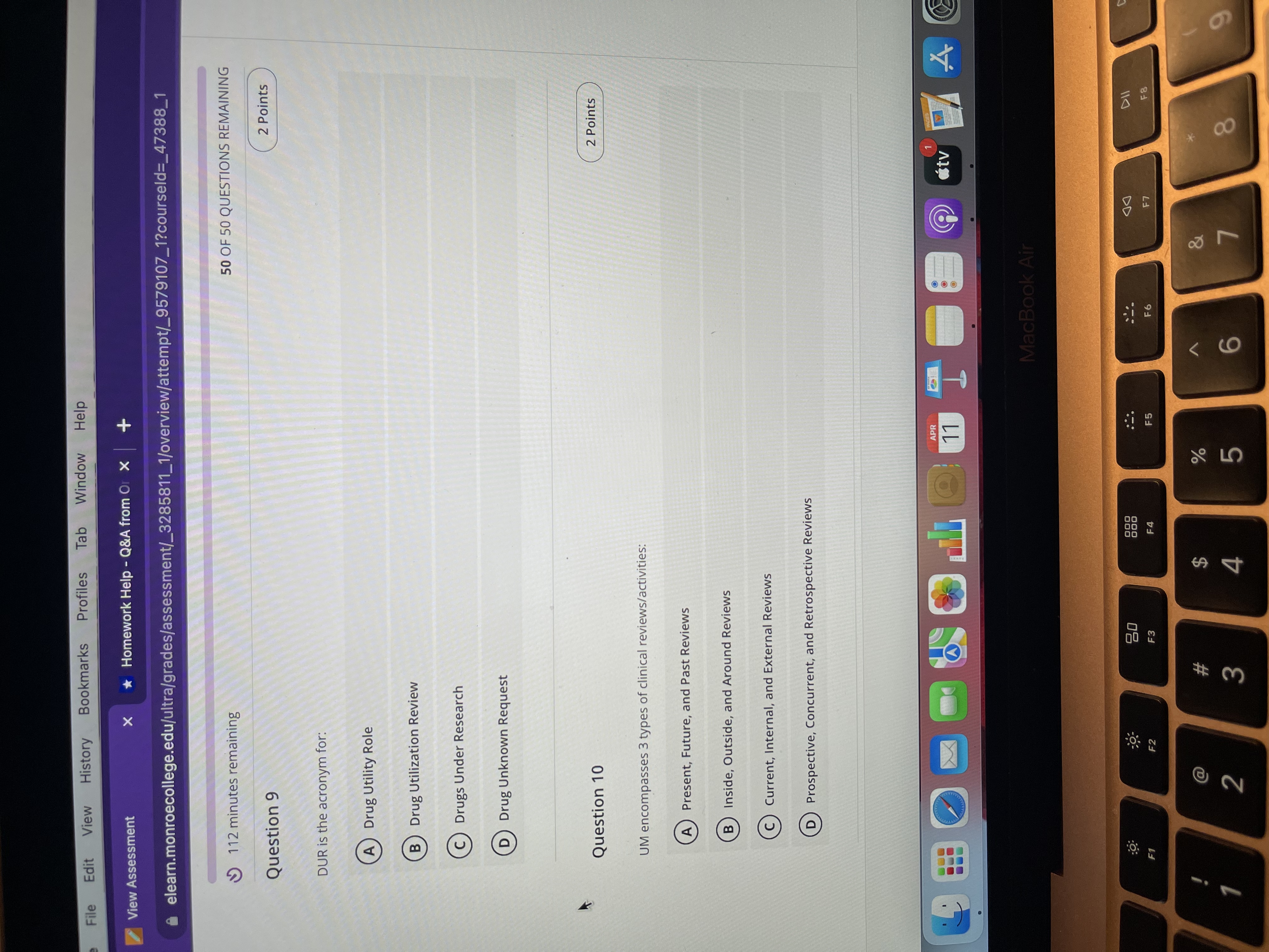 criteria. A) True B False Question 21 2 Points Member services is