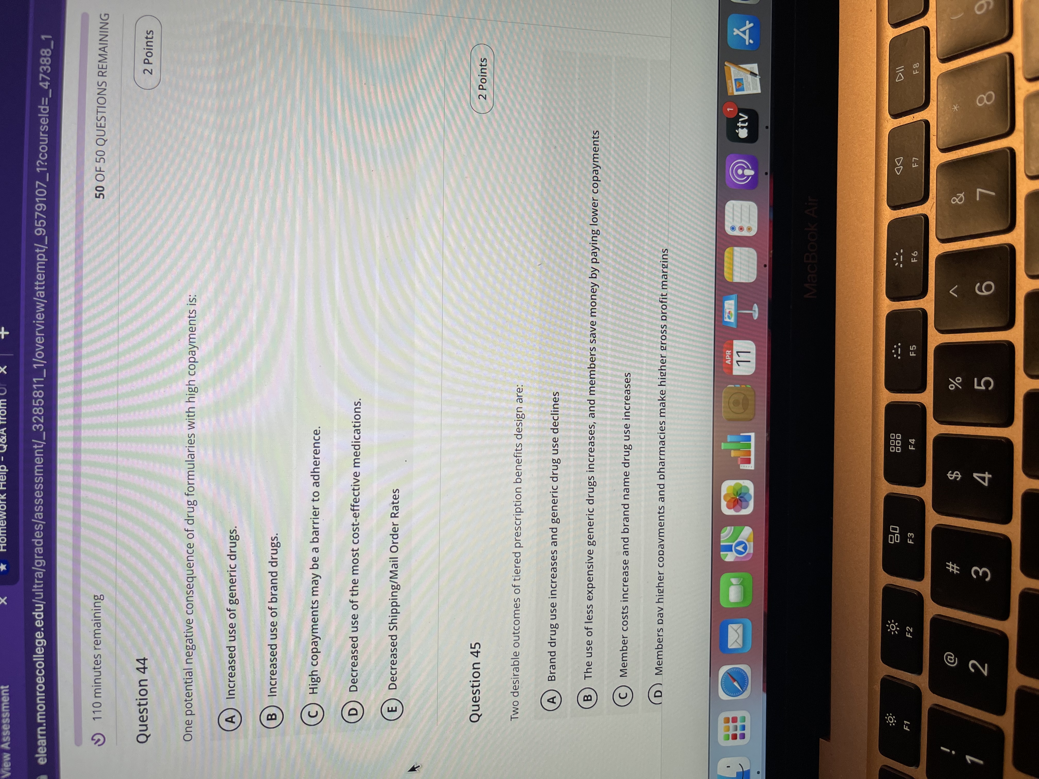 with high copayments is: A) Increased use of generic drugs. 1 tv