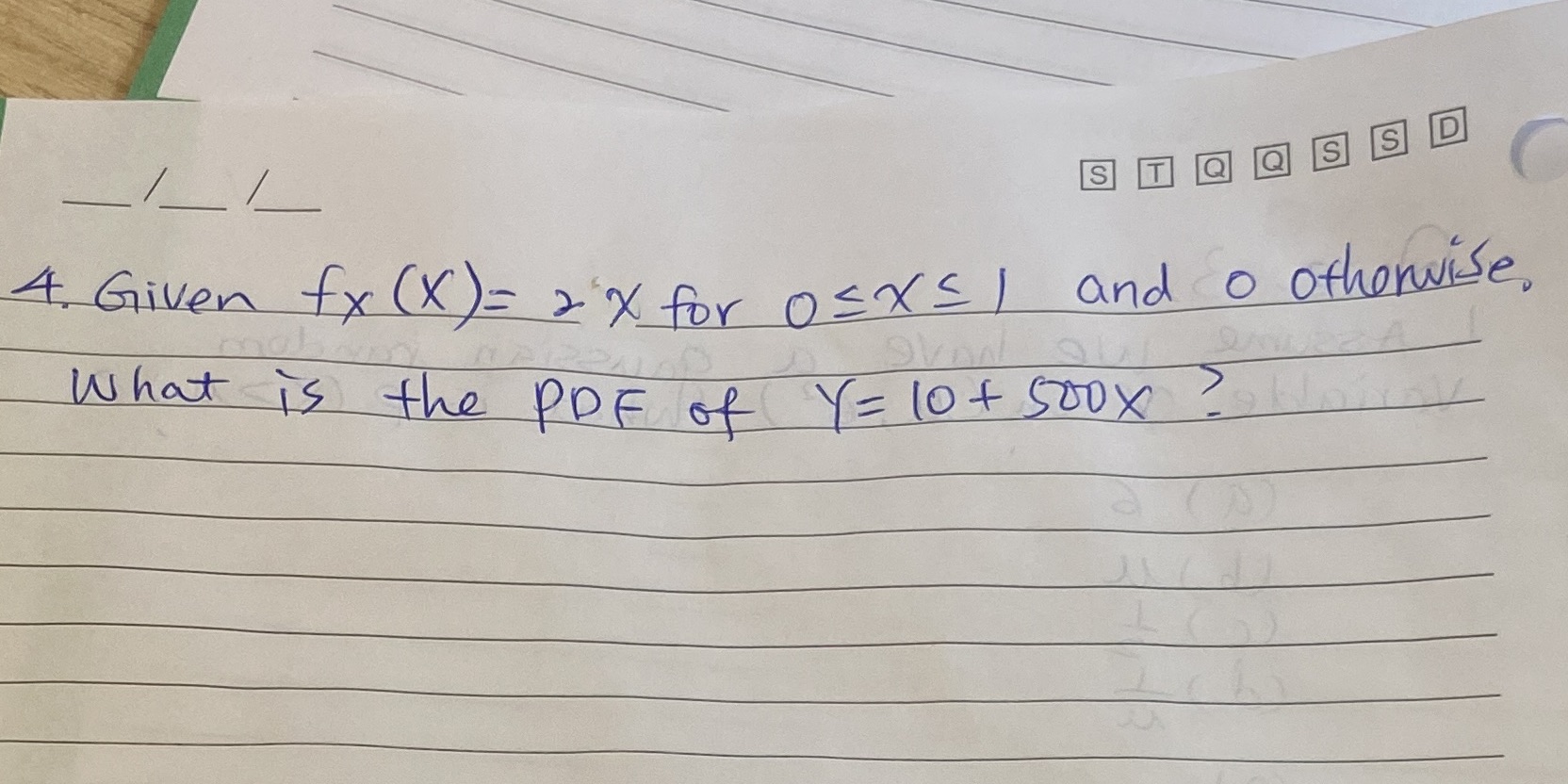  S S D IS T 4 . Given fx ( X