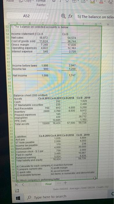  Paste Painter A52 @, fx 5) The balance on selec 52
