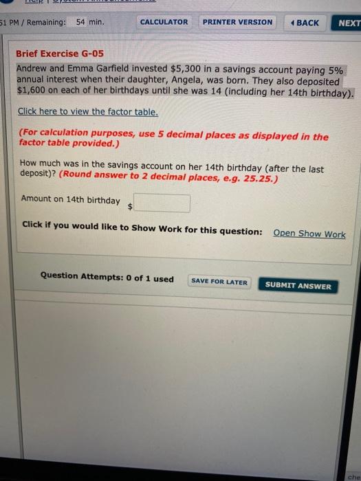 51 PM / Remaining: 54 min. CALCULATOR PRINTER VERSION 4 BACK