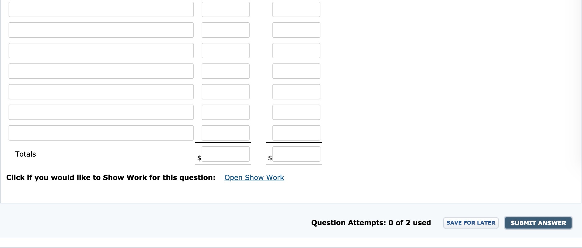 Insurance Expense Salaries and Wages Expense Utilities Expense Totals 9,900 59,800 622