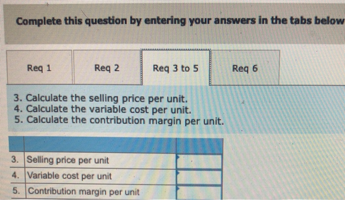following information based on 1,000 units sold: $450.000 $ 30,000 $300.000 15,000