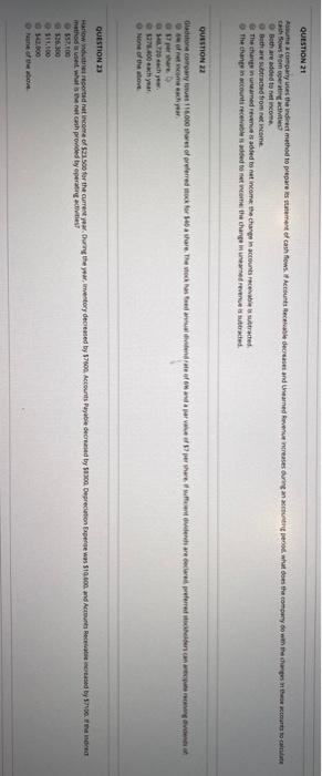  QUESTION 21 comowy we tendrat method to prepare as state of