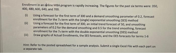  Enrollment in an online MBA program is rapidly increasing. The figures