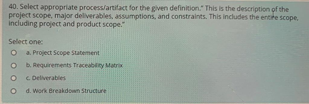 selects the final project requirements from the requirements documentation developed during the