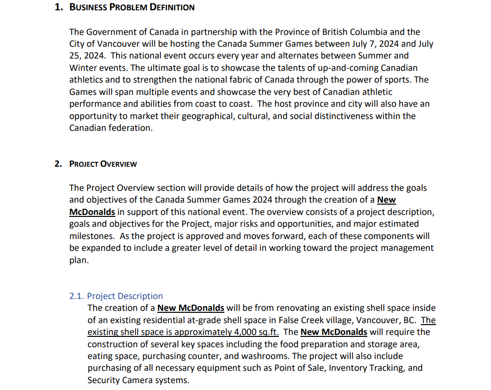Provide the ff:1. Project Purpose or Justification:(This section describes the purpose and