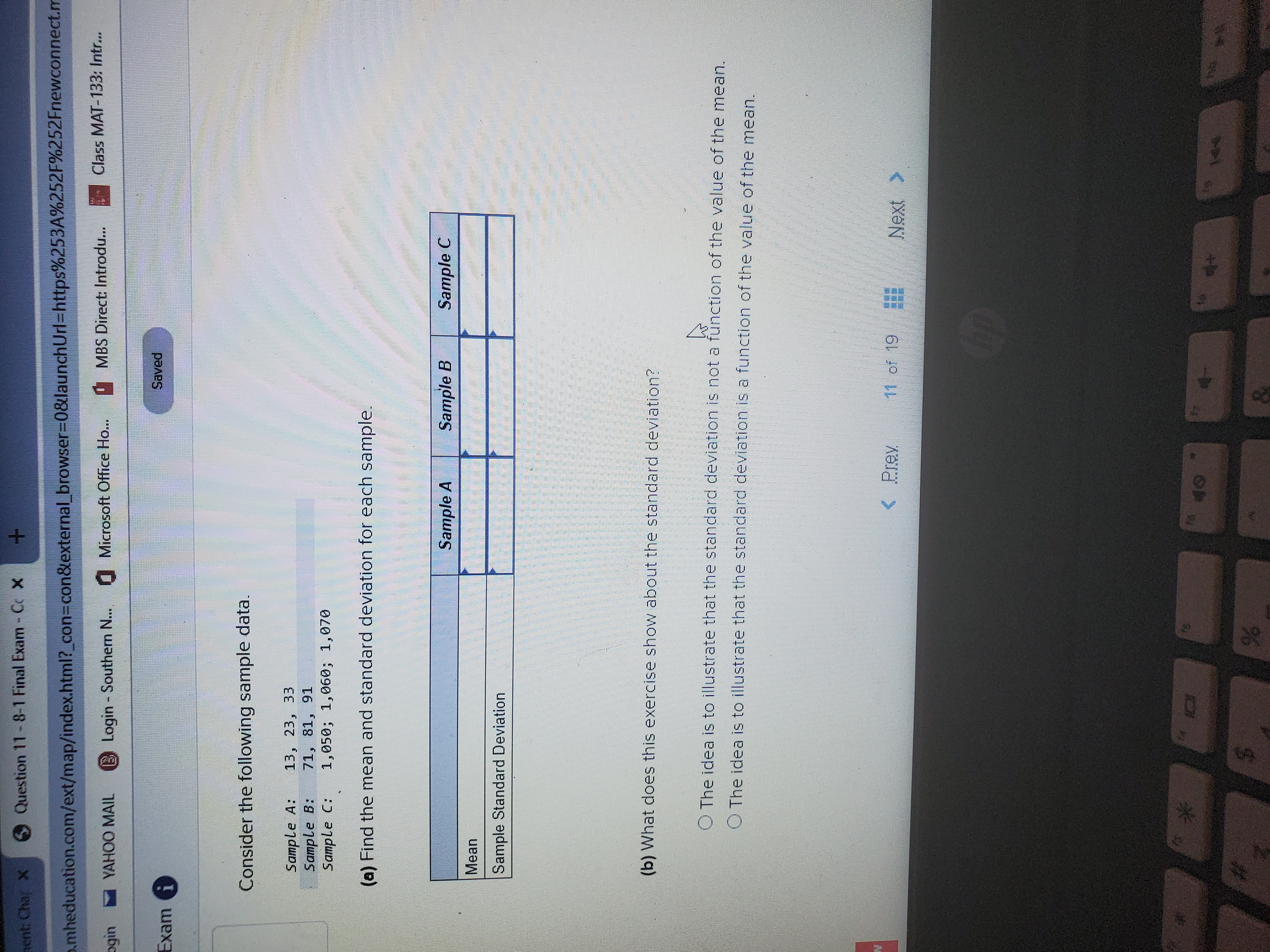 ient: Char X Question 11 - 8-1 Final Exam - Cc