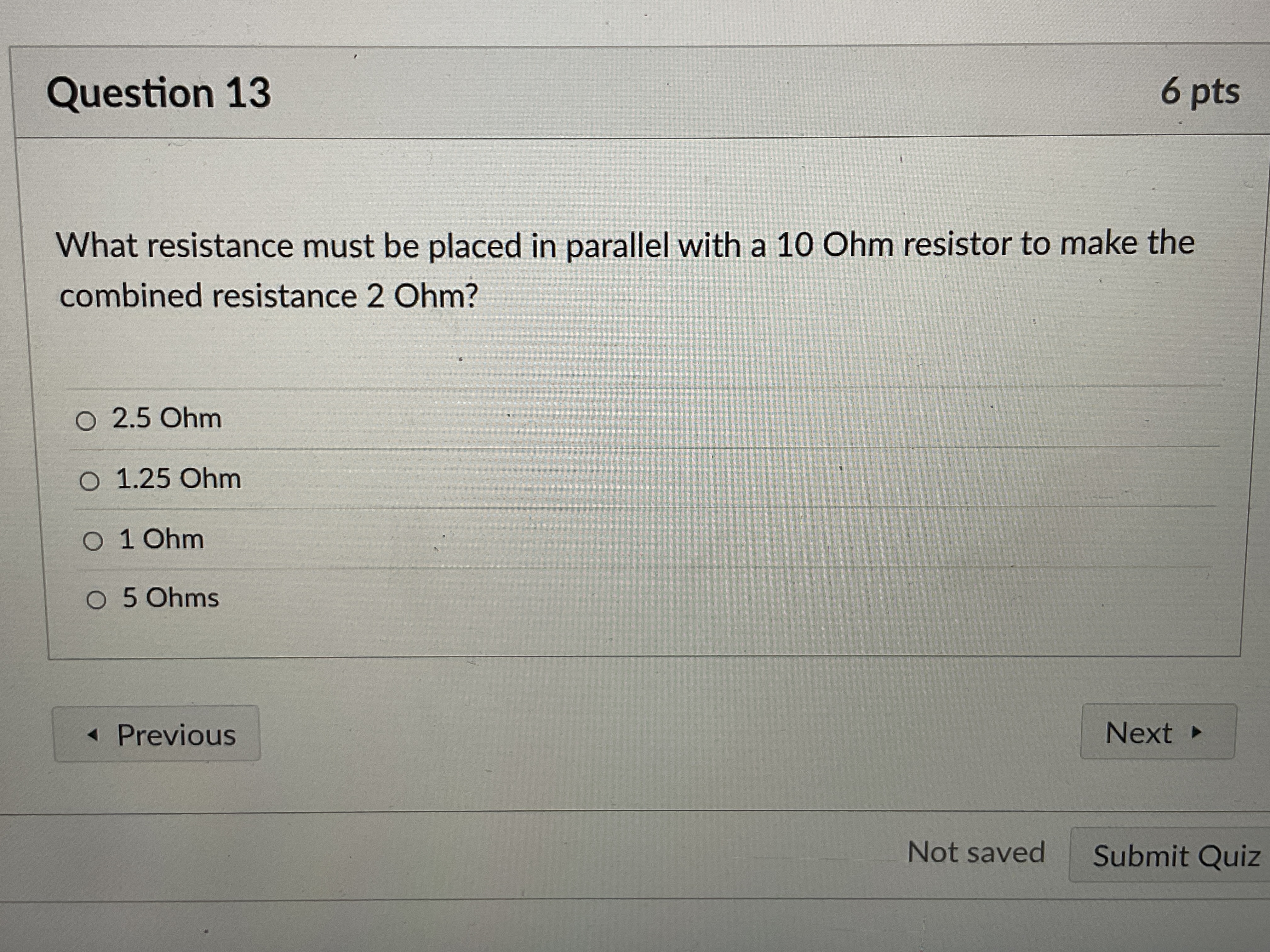 1.5 V battery. The power dissipated in the resistor is 3.0 W.