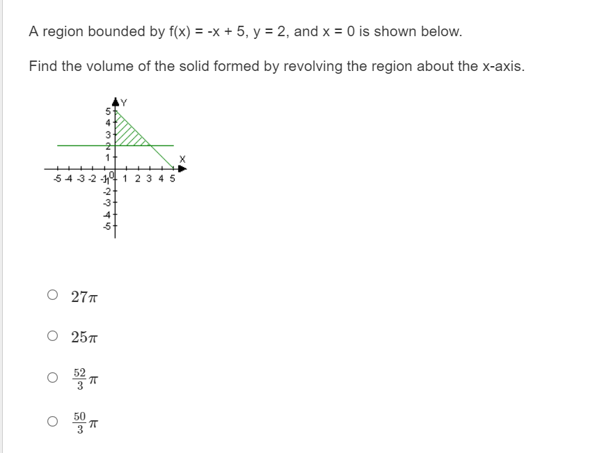 equal to 6. Find the volume of the figure. X 32 -1