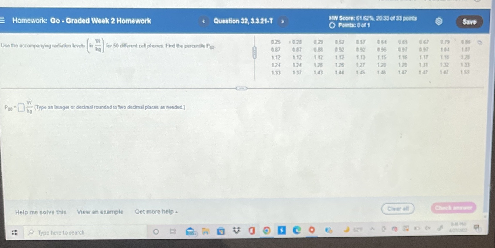 Answer each part of the question E Homework: Go - Graded Week