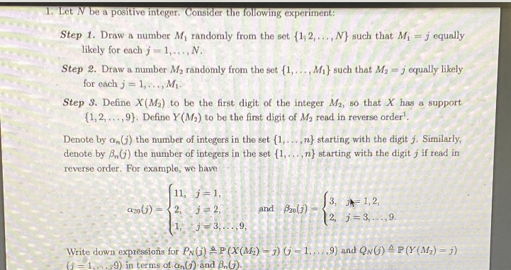 I need help with this question 1. Let / be a positive