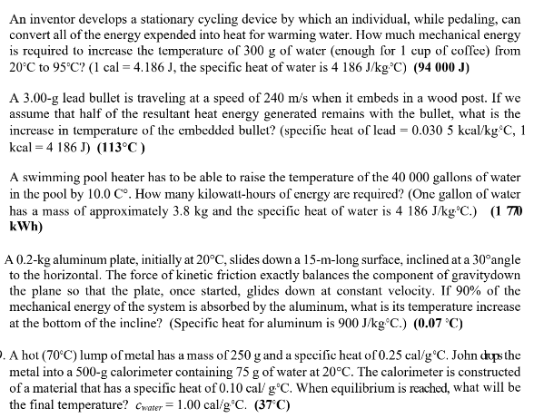  An inventor develops a stationary cycling device by which an individual,