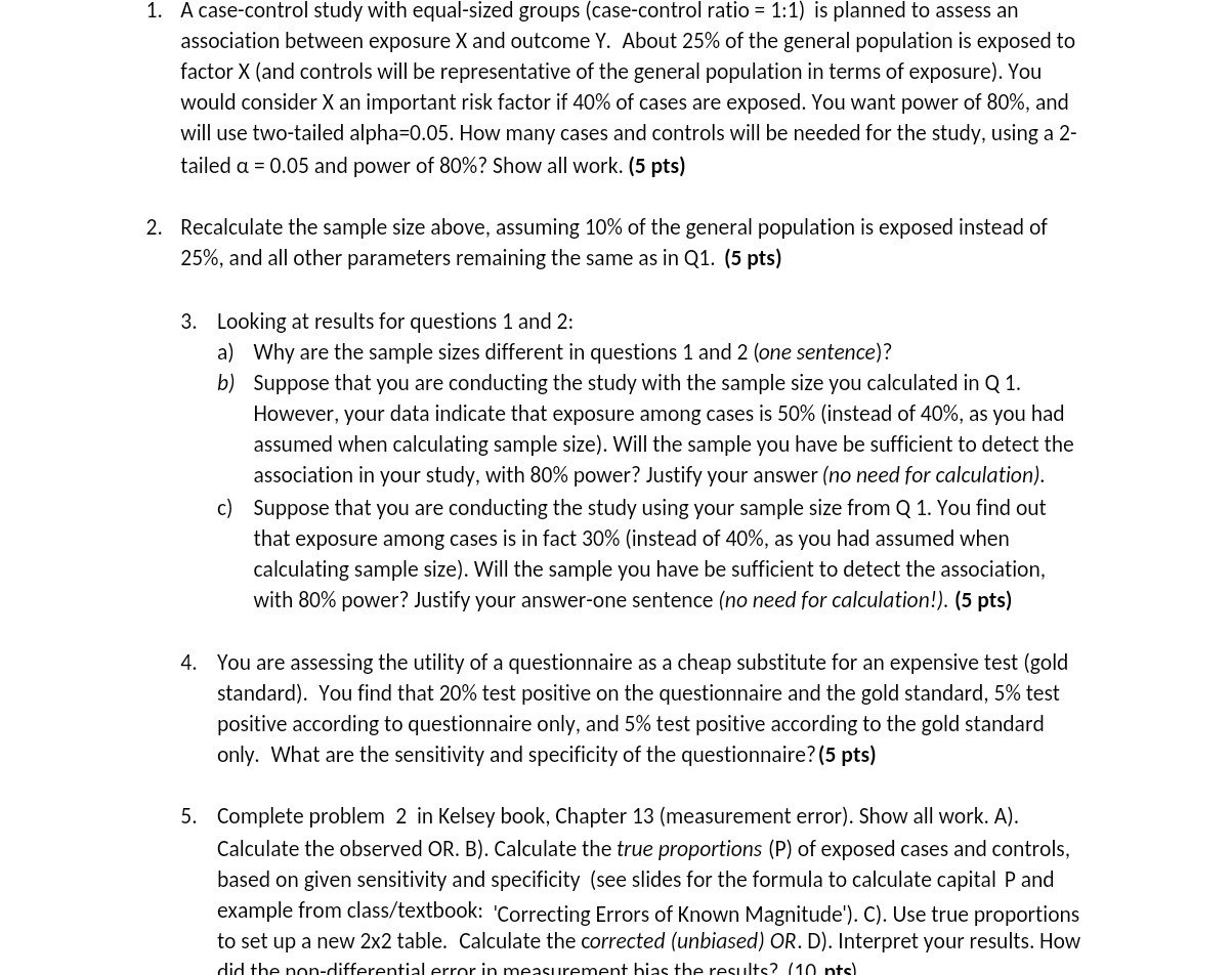  1. A case-control study with equal-sized groups (case-control ratio = 1:1)