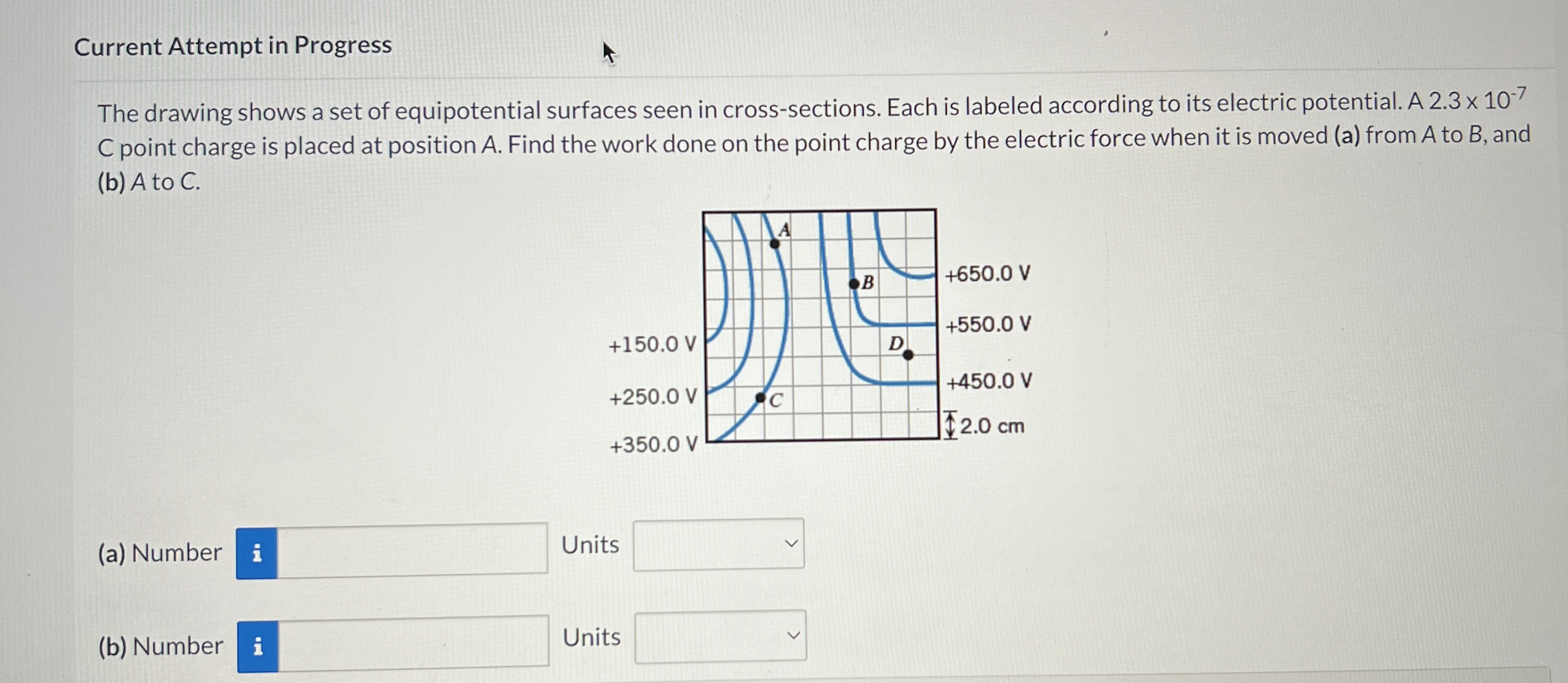 x 10-8 C) is surrounded by an equipotential surface A, which has