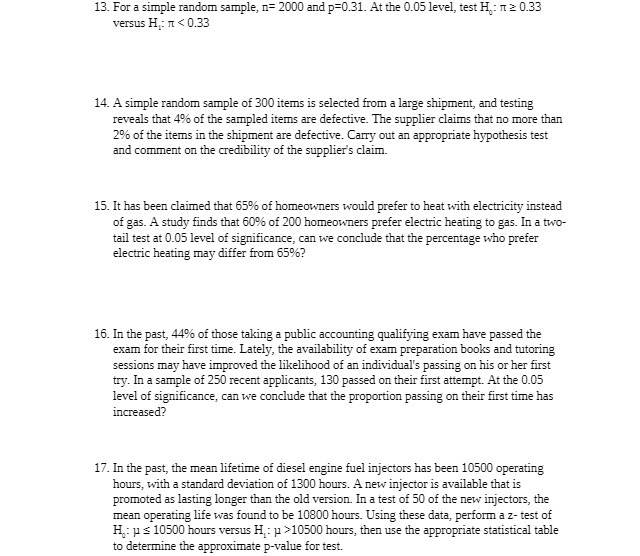  13. For a simple random sample, n= 2000 and p=0.31. At