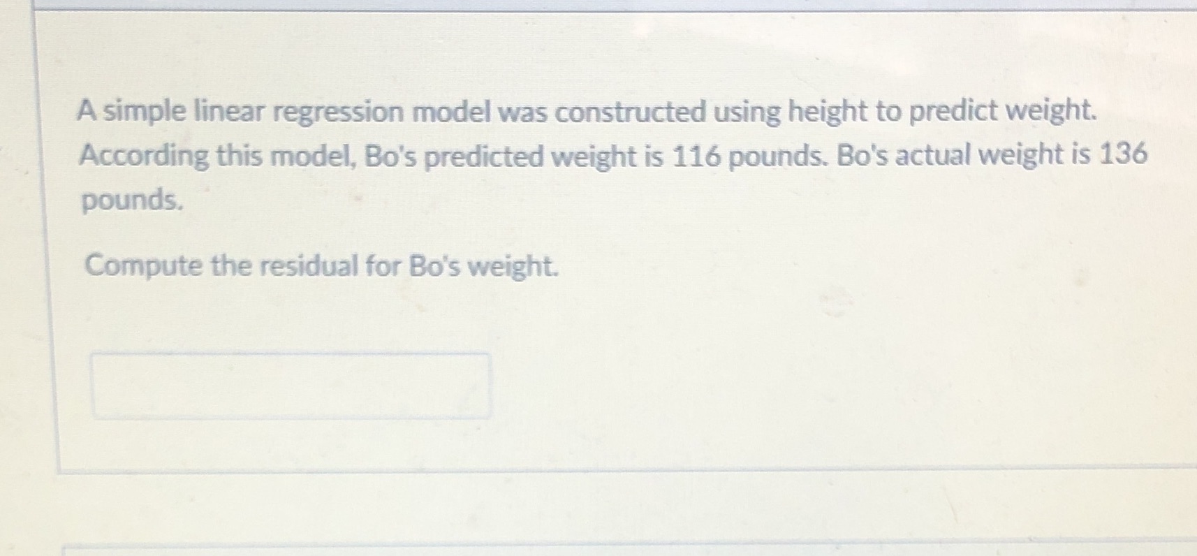 A simple linear regression model was constructed using height to predict
