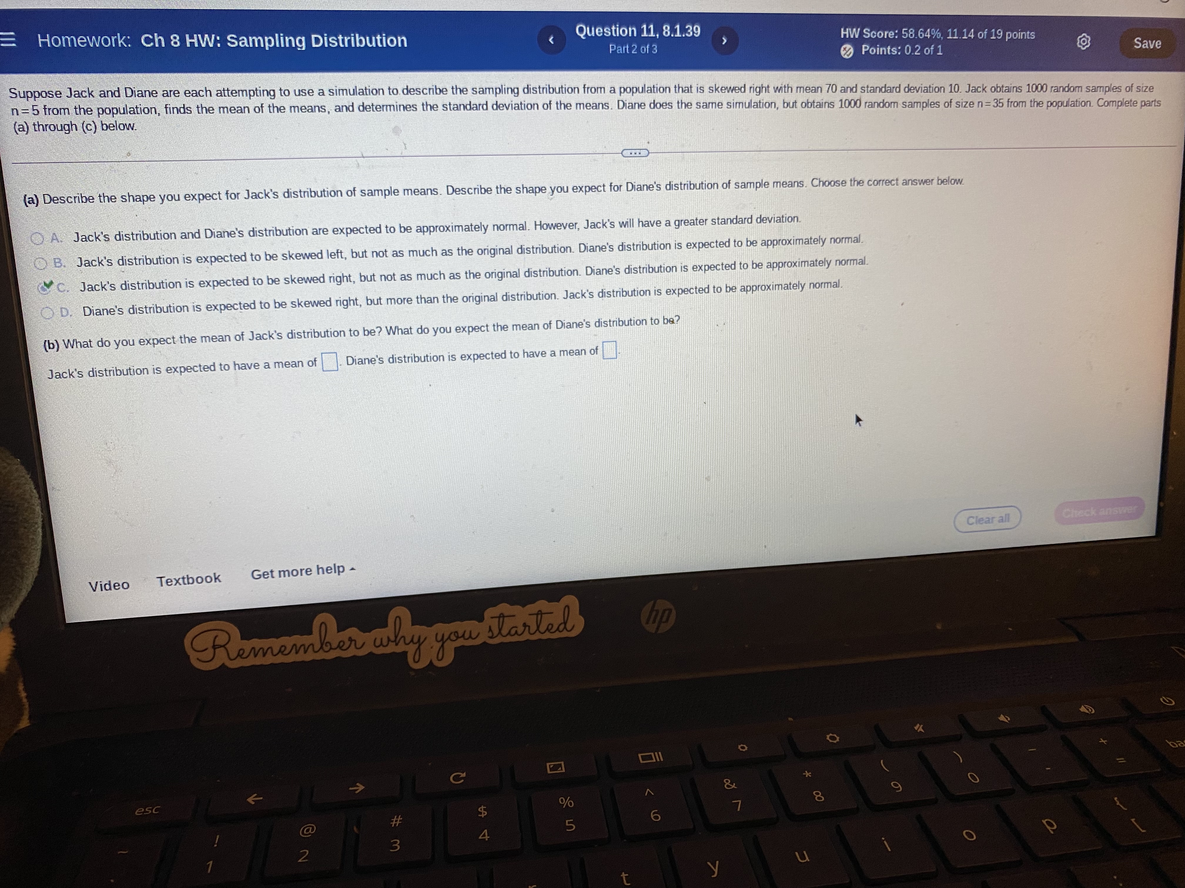  Homework: Ch 8 HW: Sampling Distribution Question 11, 8.1.39 Part 2