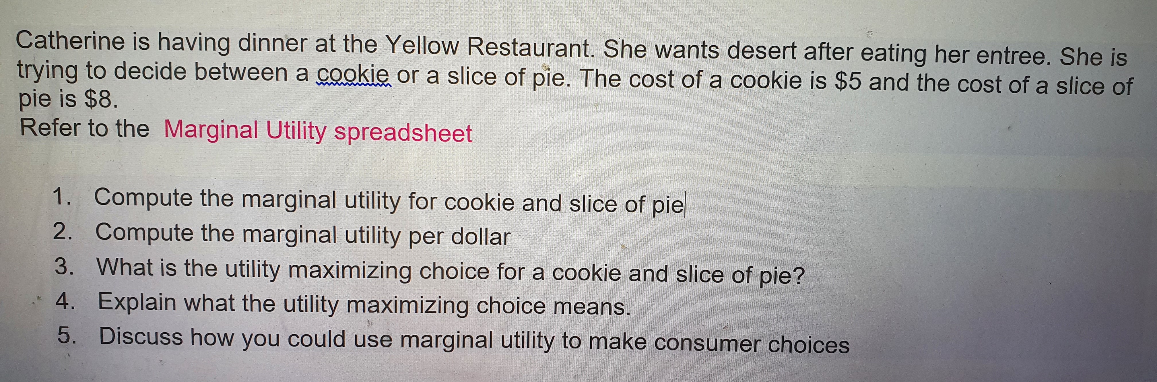 Thanks a lot. A1 JX Marginal U A B C D E