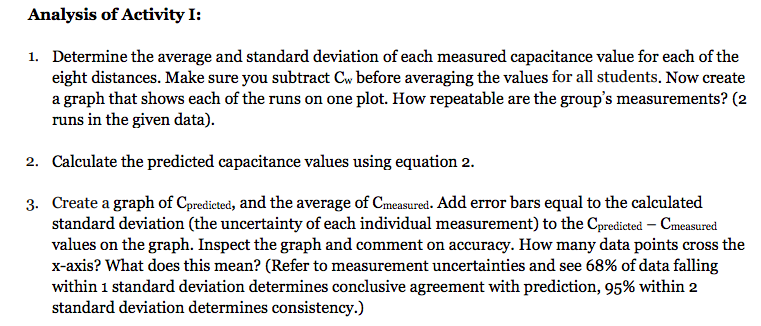 The Capacitor lab RESULTS Please help me with the graphExperimental Procedure and