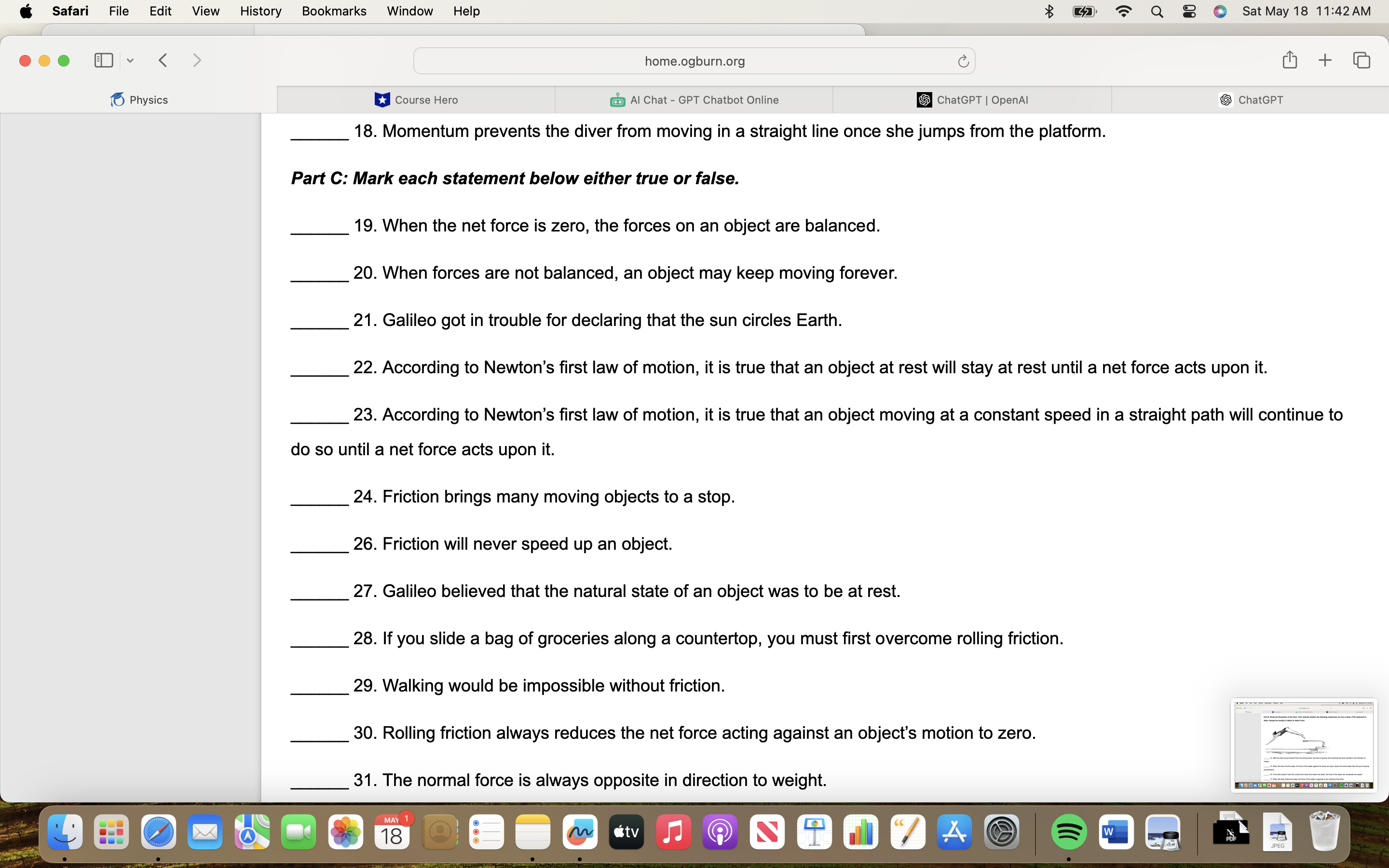 T Q & SatMay18 11:41AM Q @ O v home.ogburn.org @ fI]