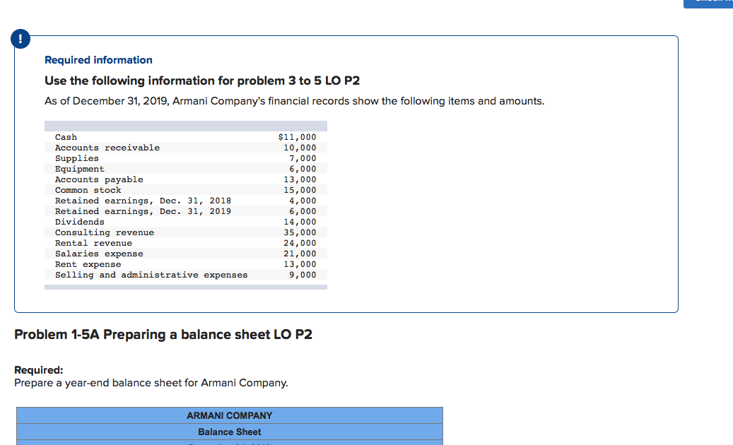 Required information Use the following information for problem 3 to 5