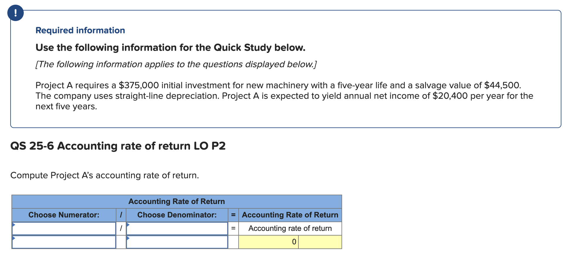 below. [The following information applies to the questions displayed below.) Project A