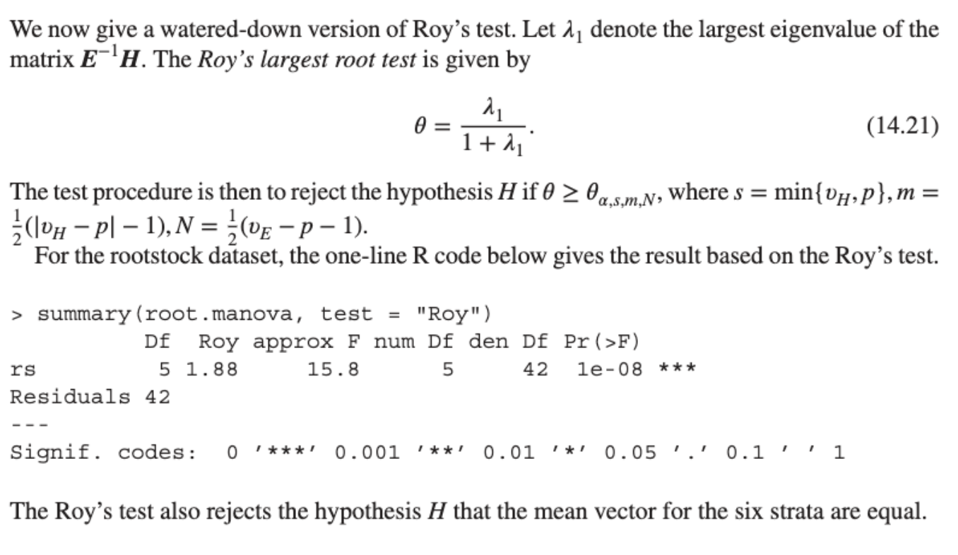 test statistic given in Equation 14.21. It is beyond the scope of