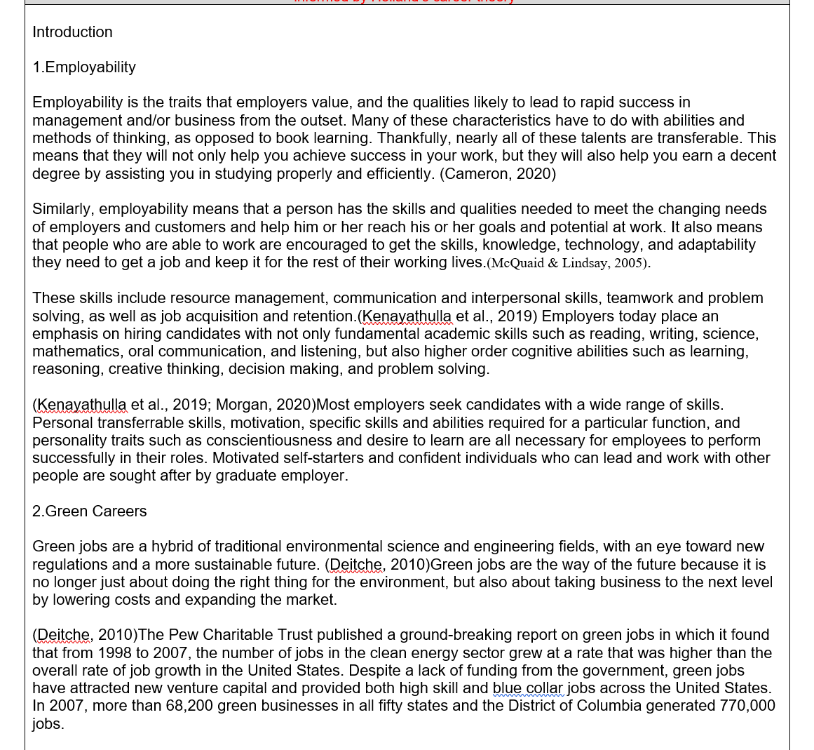  ._-._..-_ _; . ._.._..._ _ -_.__. """J Introduction 1.Employability Employability is