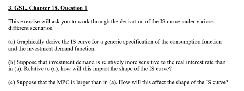  3. GSL, Chapter 18. Question 1 This exercise will ask you