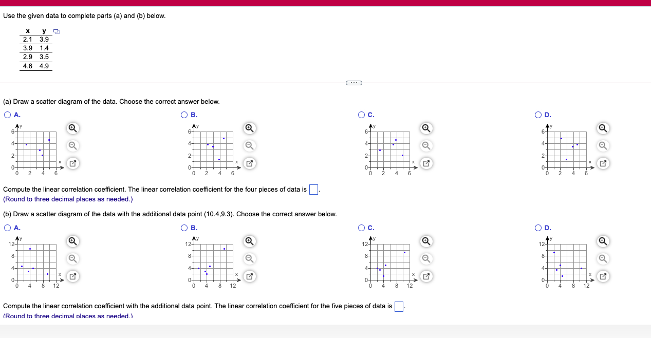  Use the given data to complete parts (a) and (b) below.