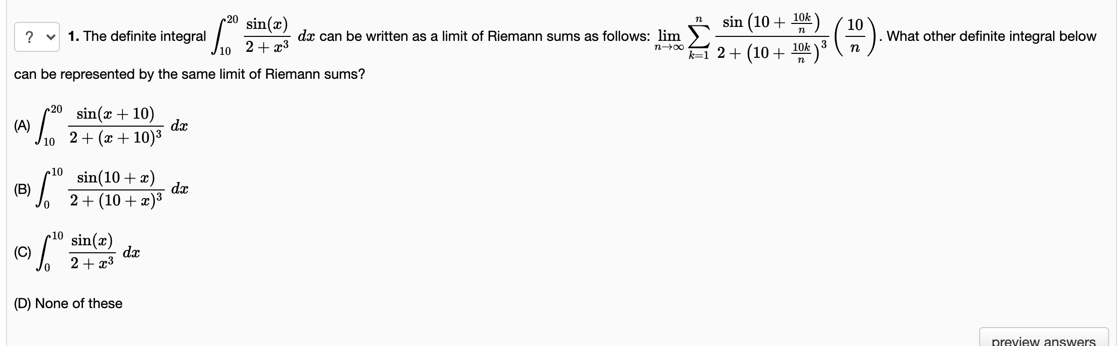 20 ? v 1. The definite integral sin (x) n sin