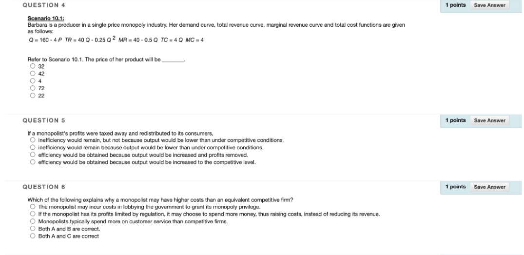 fast answer pls QUESTION 4 1 points Save Answer Scenario 10.1: Barbara