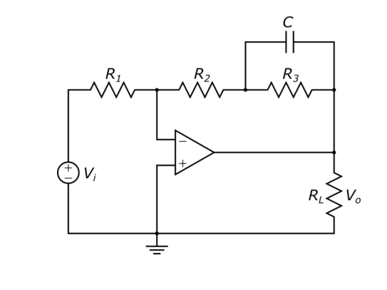 VL-(t), and the response is the voltage across RL, DEG). The resistance