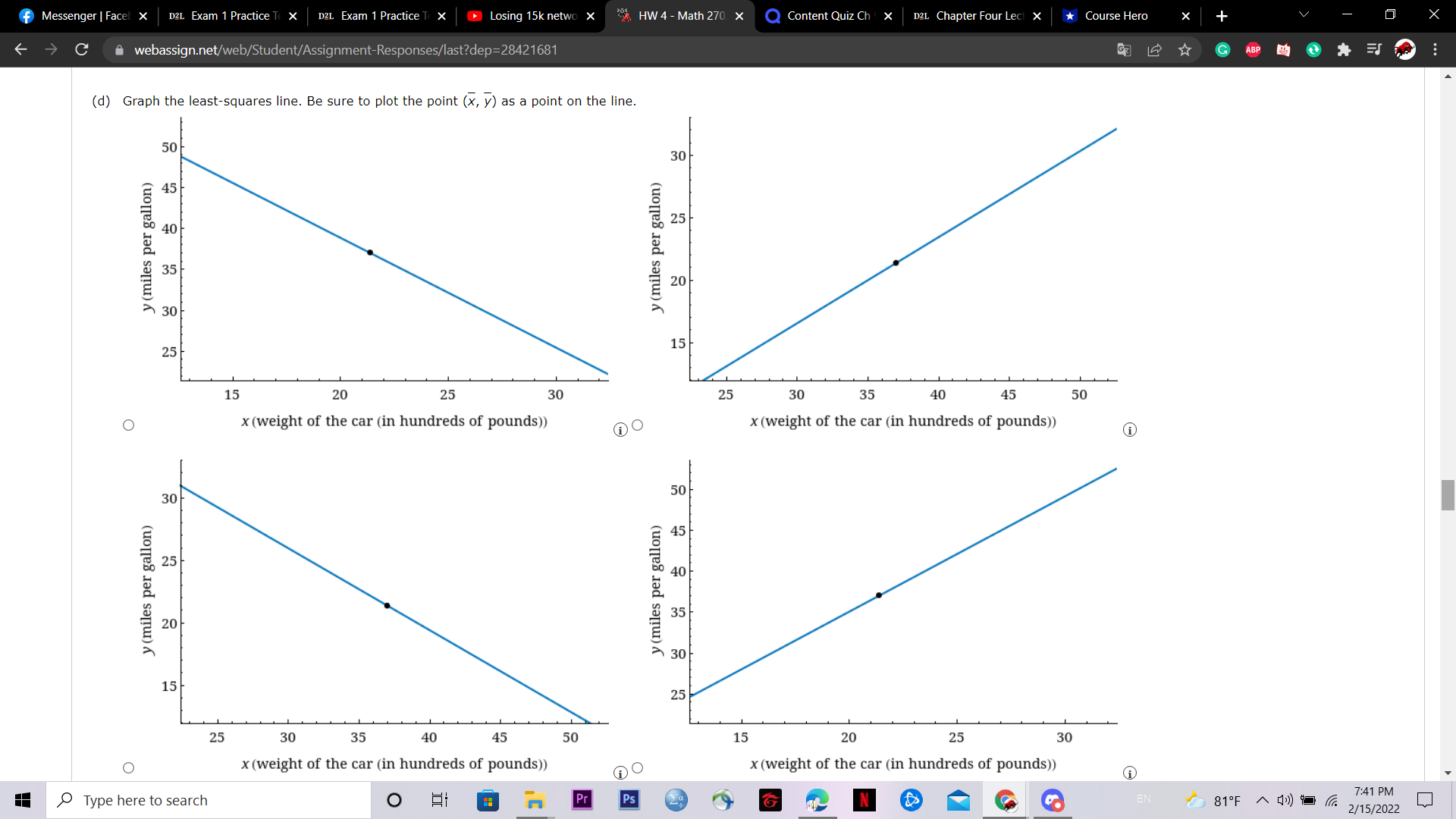4 - Math 270. X Q Content Quiz Ch X D2L Chapter