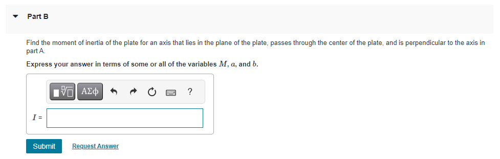 of metal has mass M and sides of length a and b.