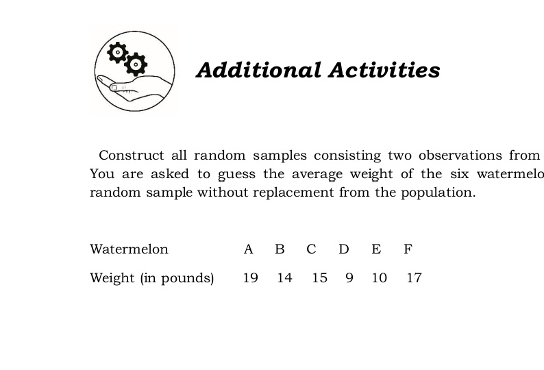 population of five 1. How many are the possible outoomes? 2. What