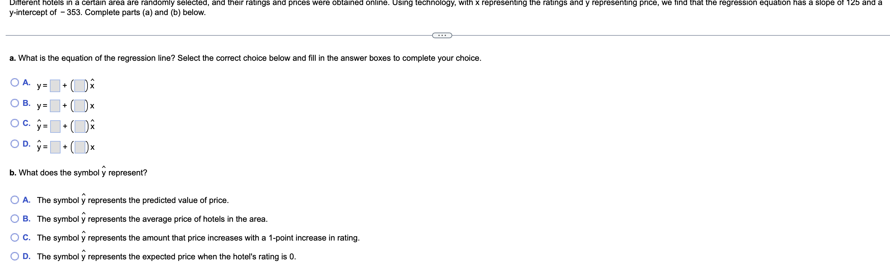 Different hotels in a certain area are randomly selected, and their