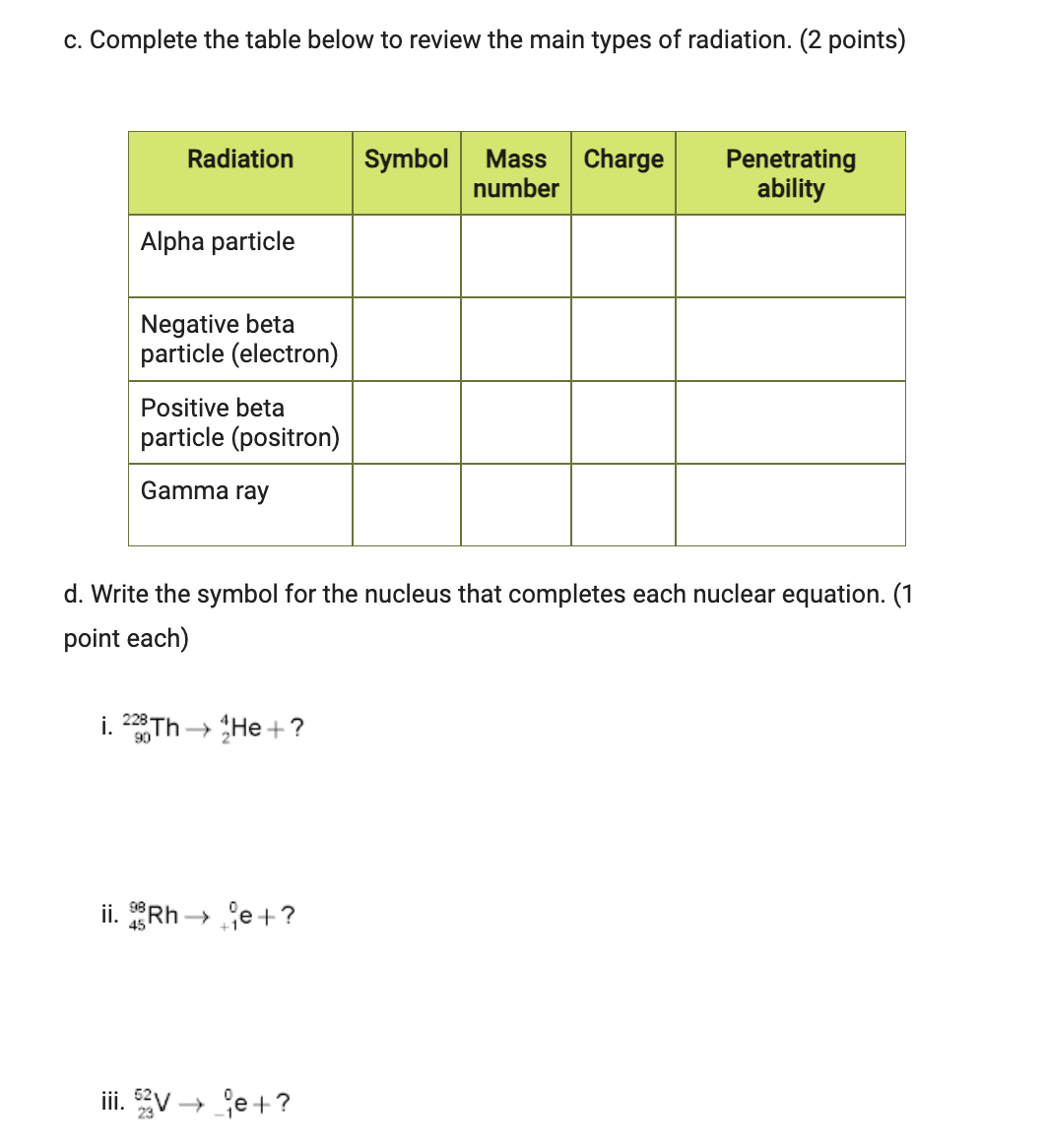 following paragraph to correctly describe the nucleus of an atom. (2 points)