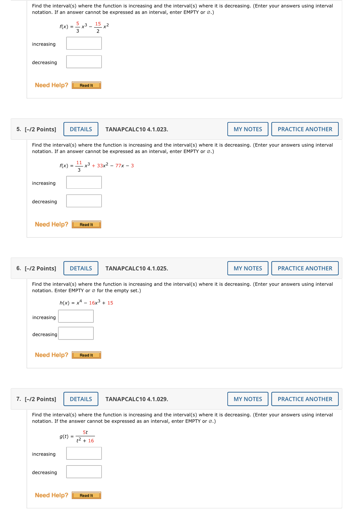  Find the interval(s) where the function is increasing and the interval(s)