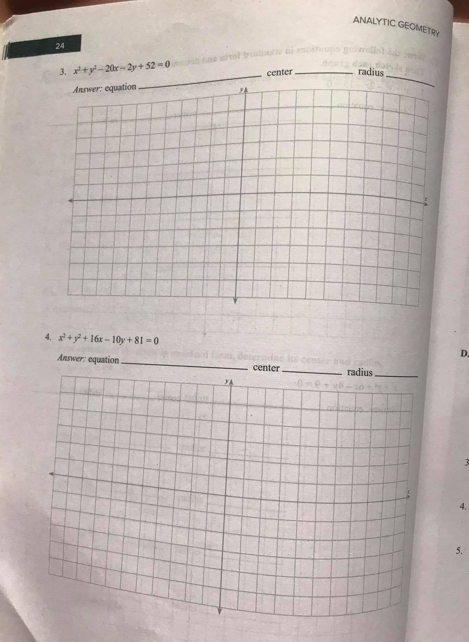 the circle in standard form given the center C(h, k) and radius