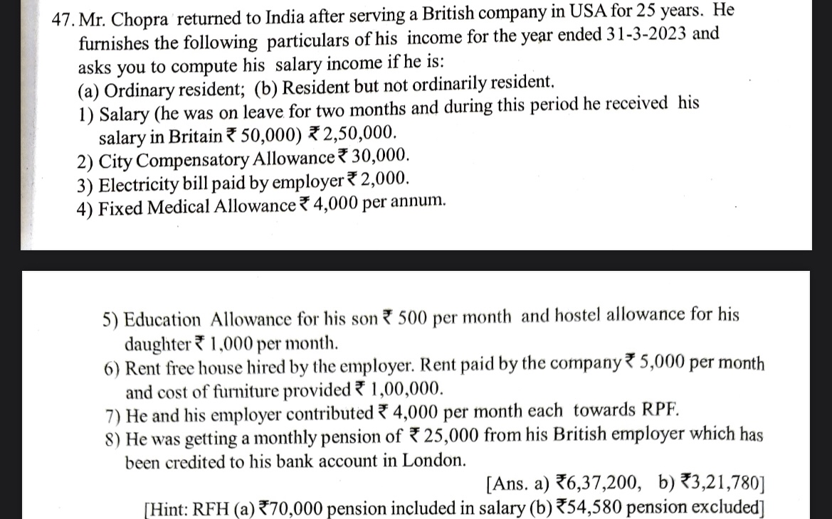  Mr. Chopra returned to India after serving a British company in