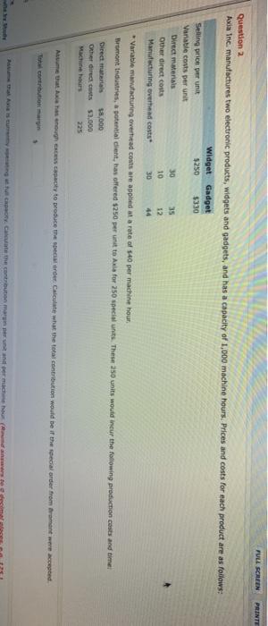  need help with this question please FULL SCREEN PRINTE Question 2