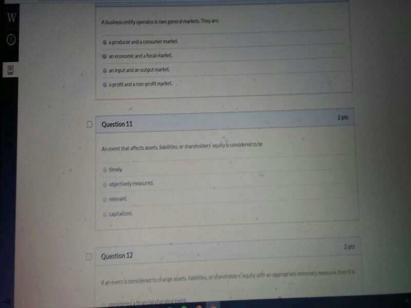 Abusiness entity operates in two general markets, They are a producer