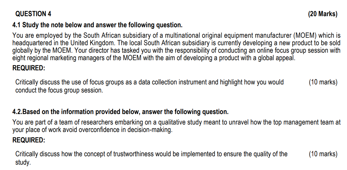  4.1 Study the note below and answer the following question. You