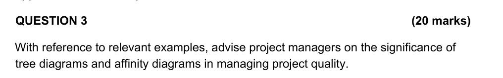  QUESTION 3 (20 marks) With reference to relevant examples, advise project