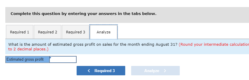 Compute the retail value of the ending inventory as of August 31.
